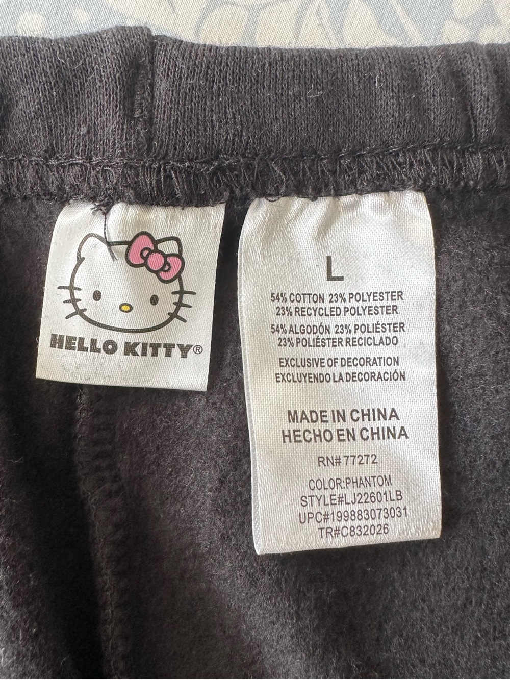 Hello Kitty Black, White & Pink Patch Jogger Sweatpants - Picture 9 of 9